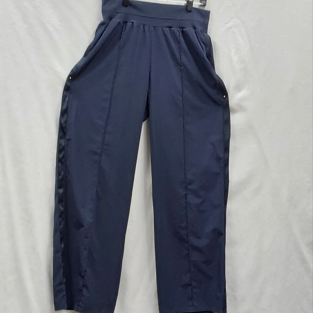 Athleta Womens Nolita Blue Wide Leg Pant With Elastic Waist And Zip Back Pockets - Picture 2 of 11